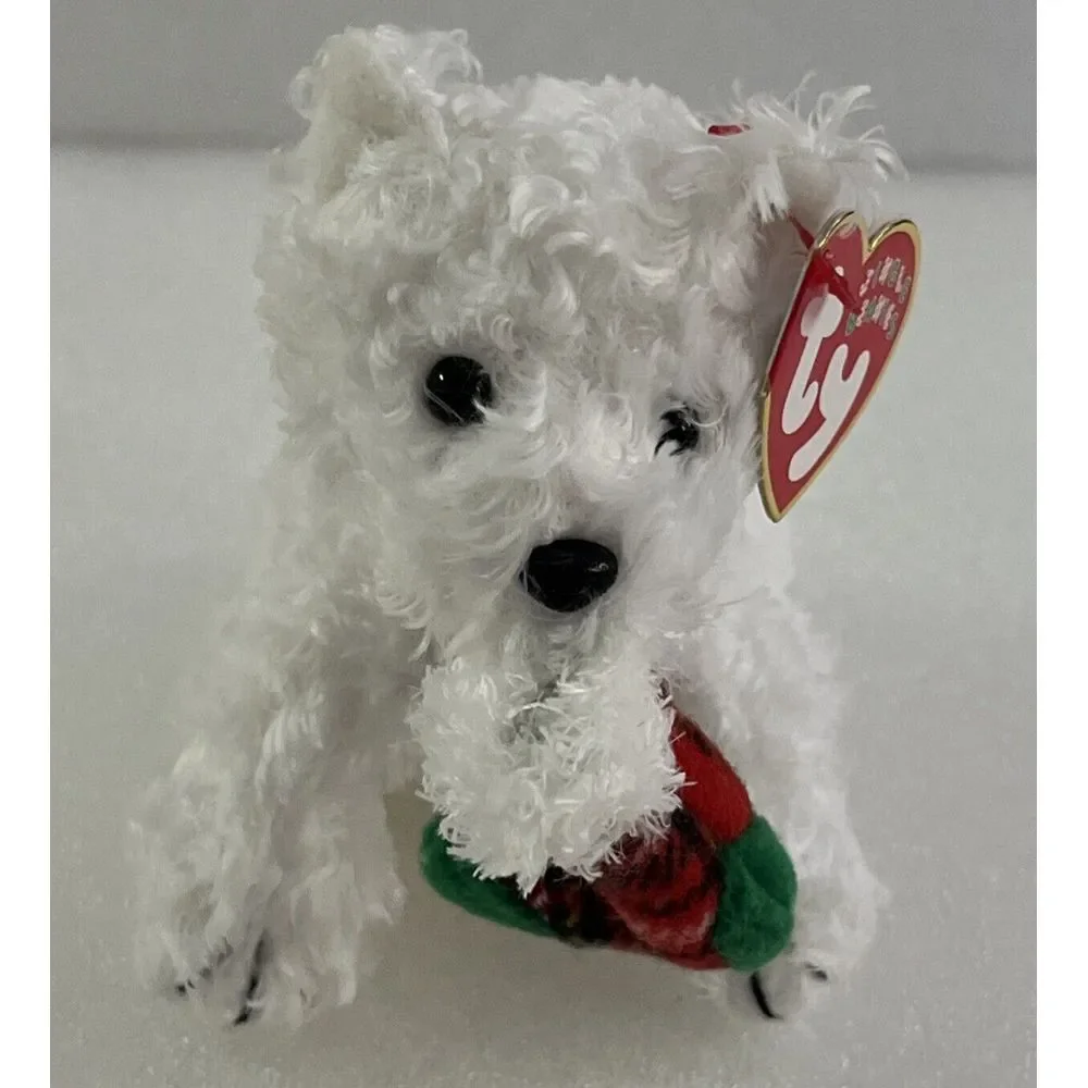 Ty Beanie Babies 1998 Holiday Teddy, 2001 Jinglepup, 2005 Jingles, Christmas Set